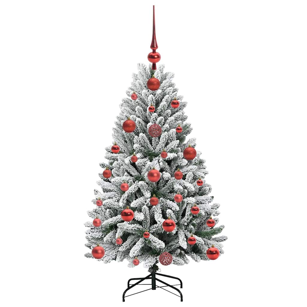 Kunstigt juletræ 120 cm 150 LED'er Varm hvid PVC og Stål