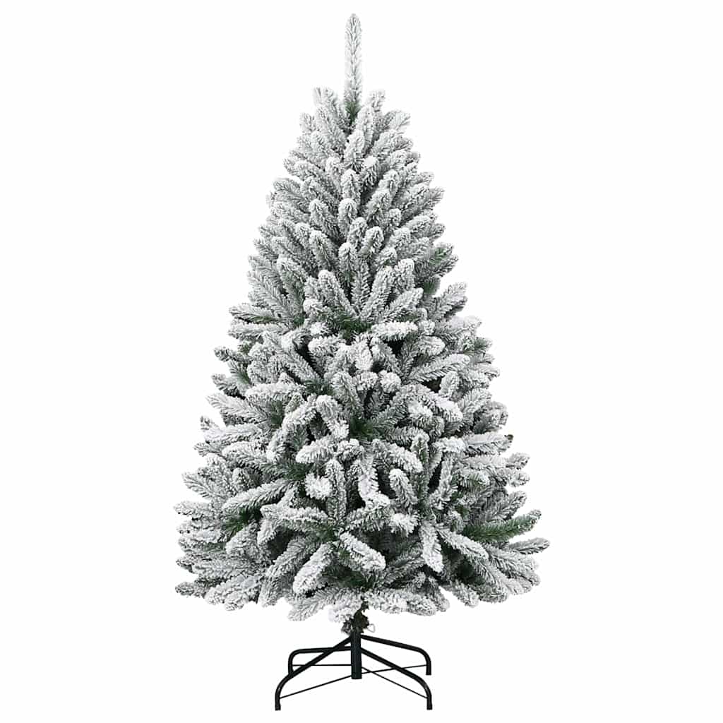 Kunstigt juletræ 120 cm 150 LED'er Varm hvid PVC og Stål
