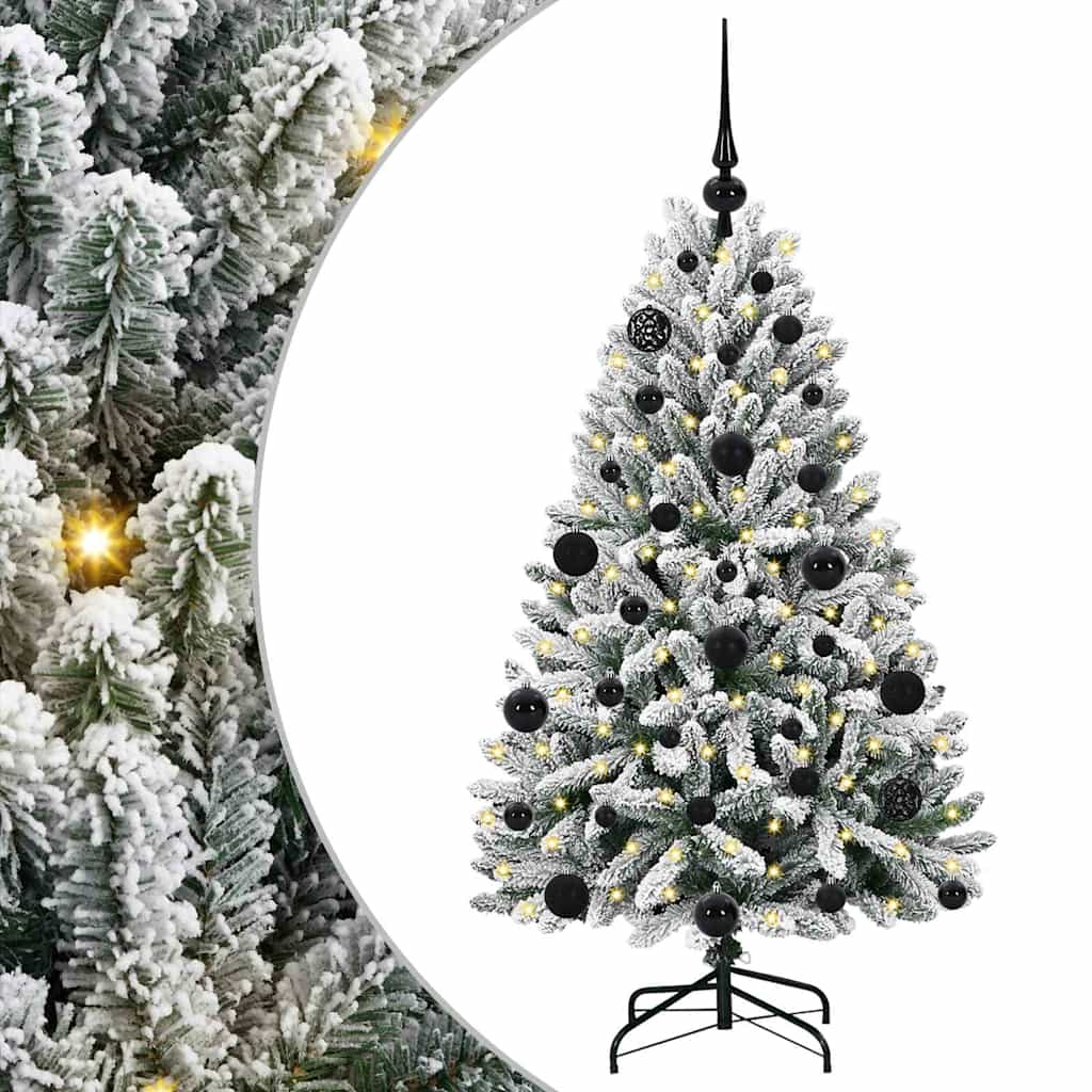 Kunstigt juletræ 120 cm 150 LED'er Varm hvid PVC og Stål