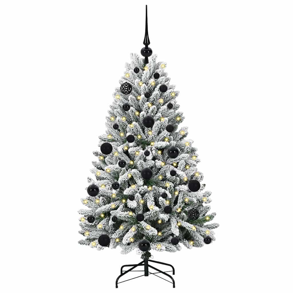 Kunstigt juletræ 120 cm 150 LED'er Varm hvid PVC og Stål