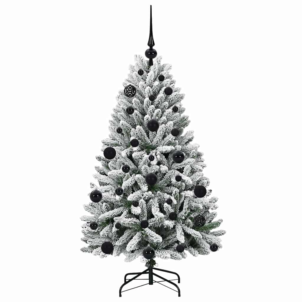 Kunstigt juletræ 120 cm 150 LED'er Varm hvid PVC og Stål