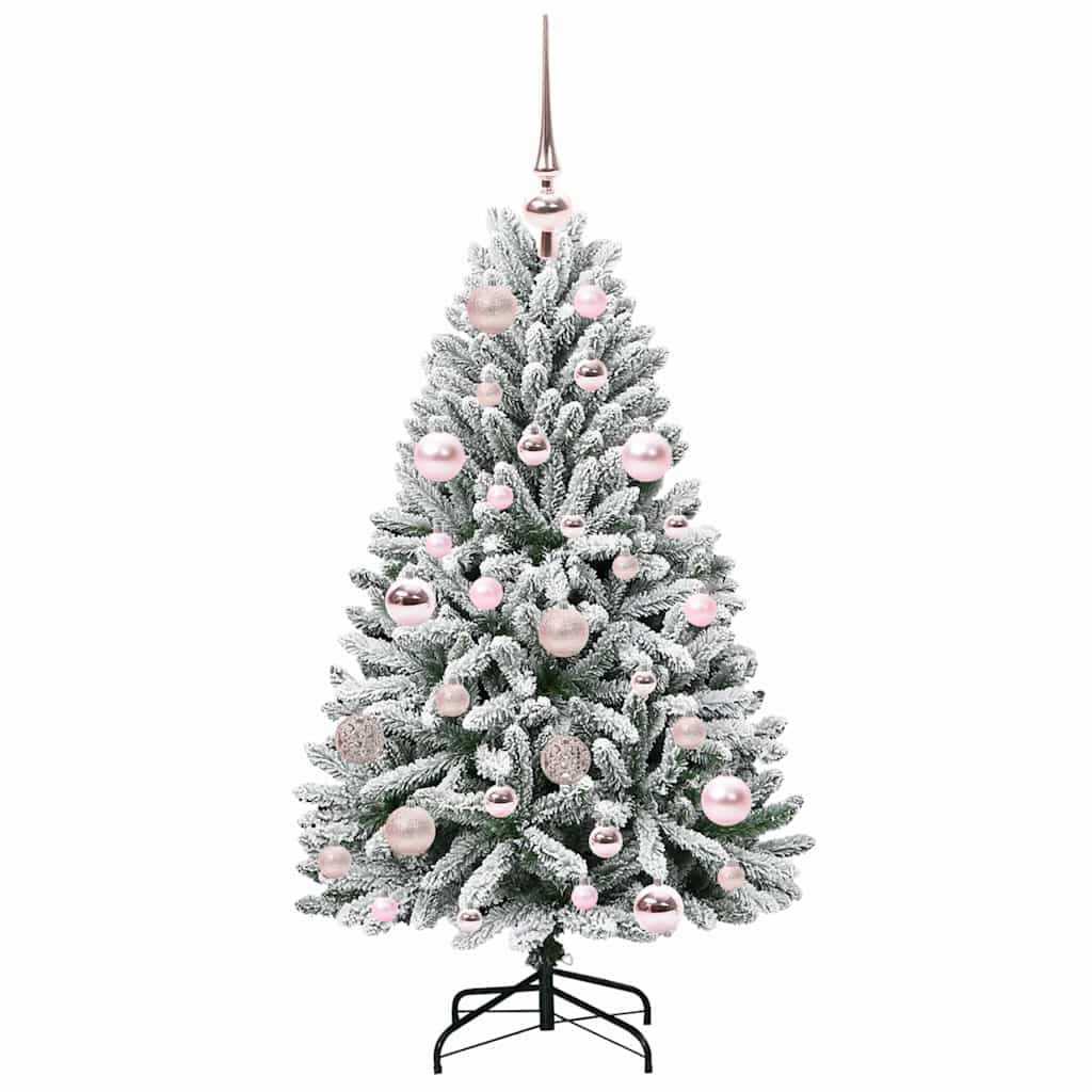 Kunstigt juletræ 120 cm 150 LED'er Varm hvid PVC og Stål