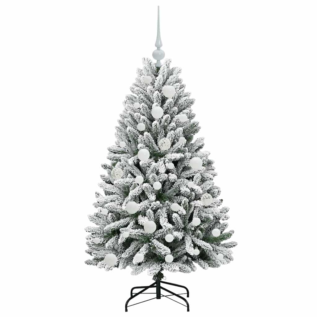 Kunstigt juletræ 120 cm 150 LED'er Varm hvid PVC og Stål
