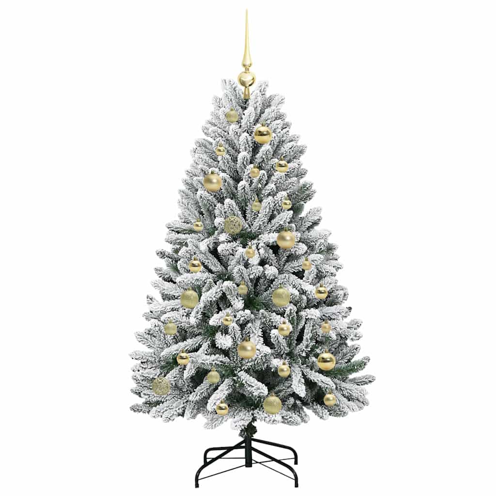 Kunstigt juletræ 120 cm 150 LED'er Varm hvid PVC og Stål