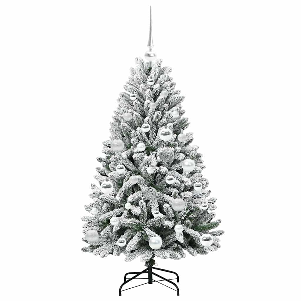 Kunstigt juletræ 120 cm 150 LED'er Varm hvid PVC og Stål