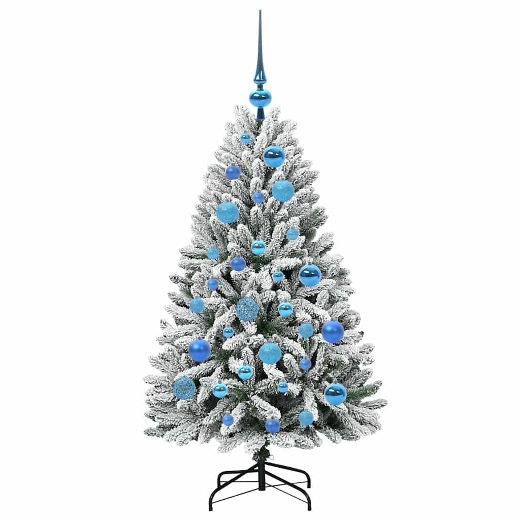 Kunstigt juletræ 120 cm 150 LED'er Varm hvid PVC og Stål