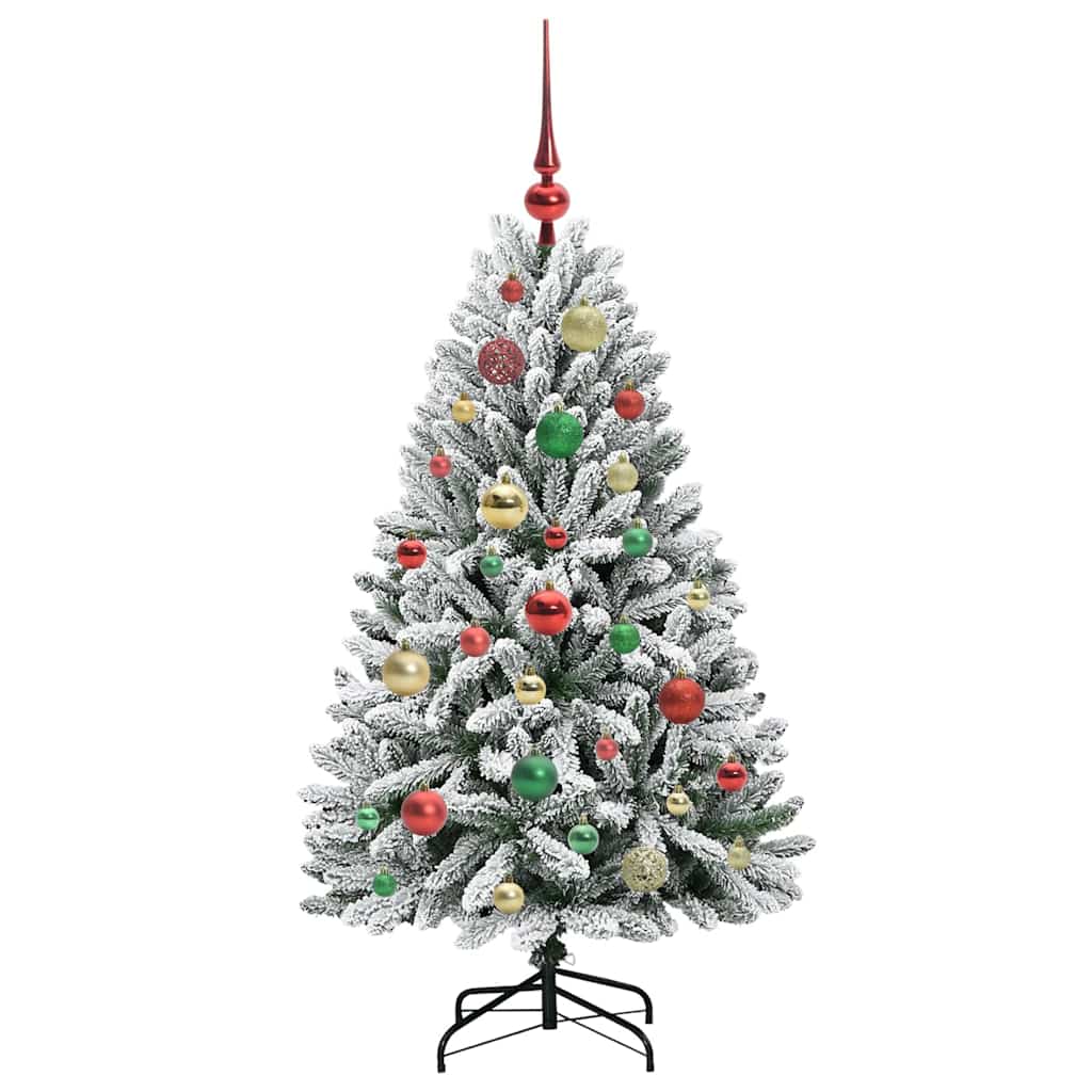 Kunstigt juletræ 120 cm 150 LED'er Varm hvid PVC og Stål