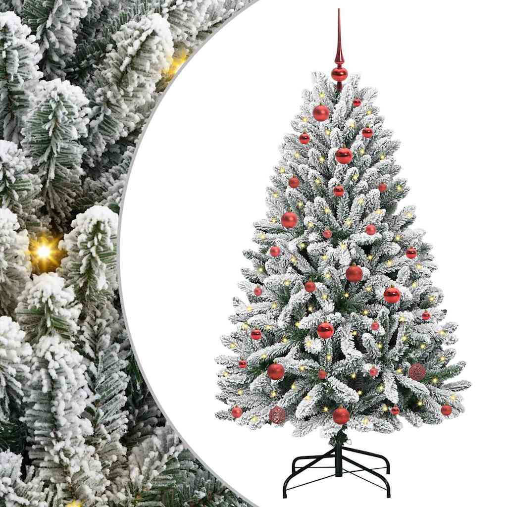 Kunstigt juletræ 150 cm 150 LED'er Varm hvid PVC og Stål