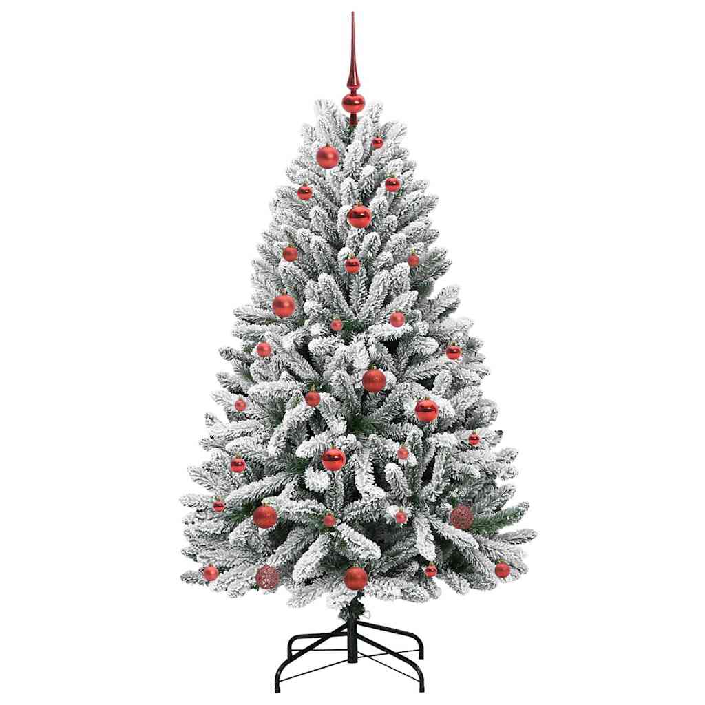 Kunstigt juletræ 150 cm 150 LED'er Varm hvid PVC og Stål
