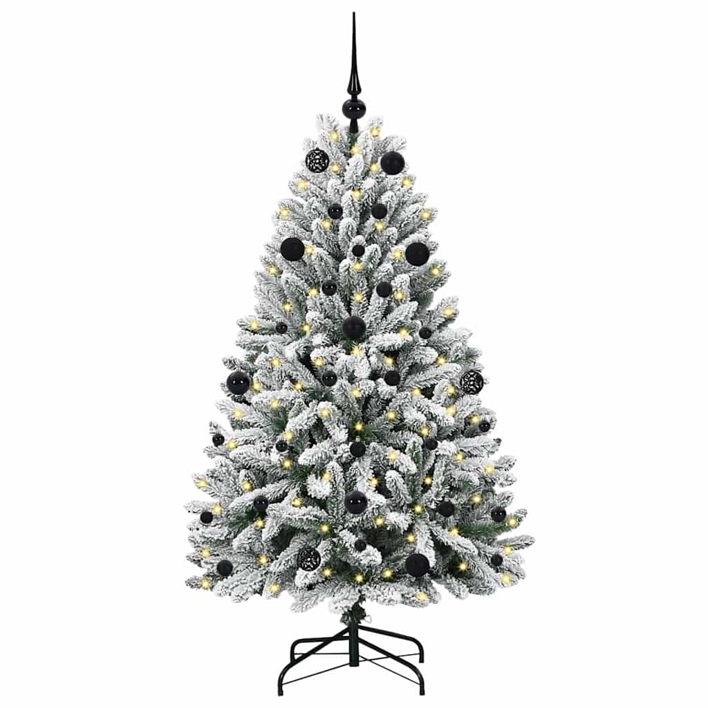 Kunstigt juletræ 150 cm 150 LED'er Varm hvid PVC og Stål