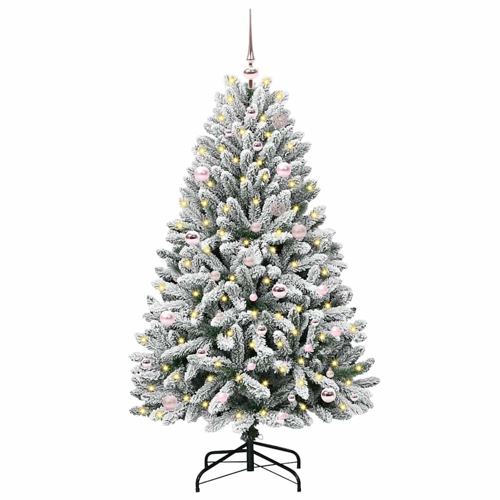Kunstigt juletræ 150 cm 150 LED'er Varm hvid PVC og Stål