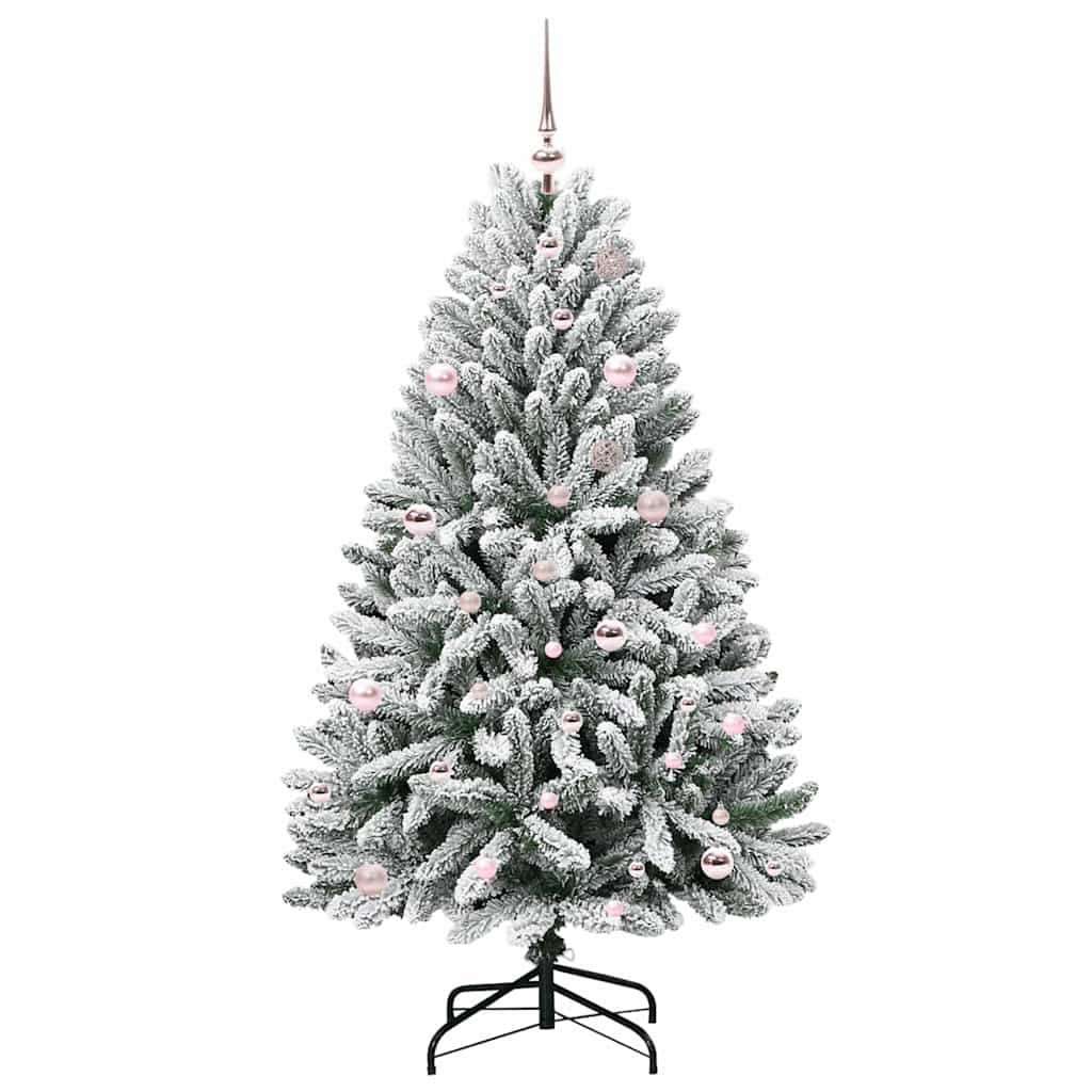 Kunstigt juletræ 150 cm 150 LED'er Varm hvid PVC og Stål