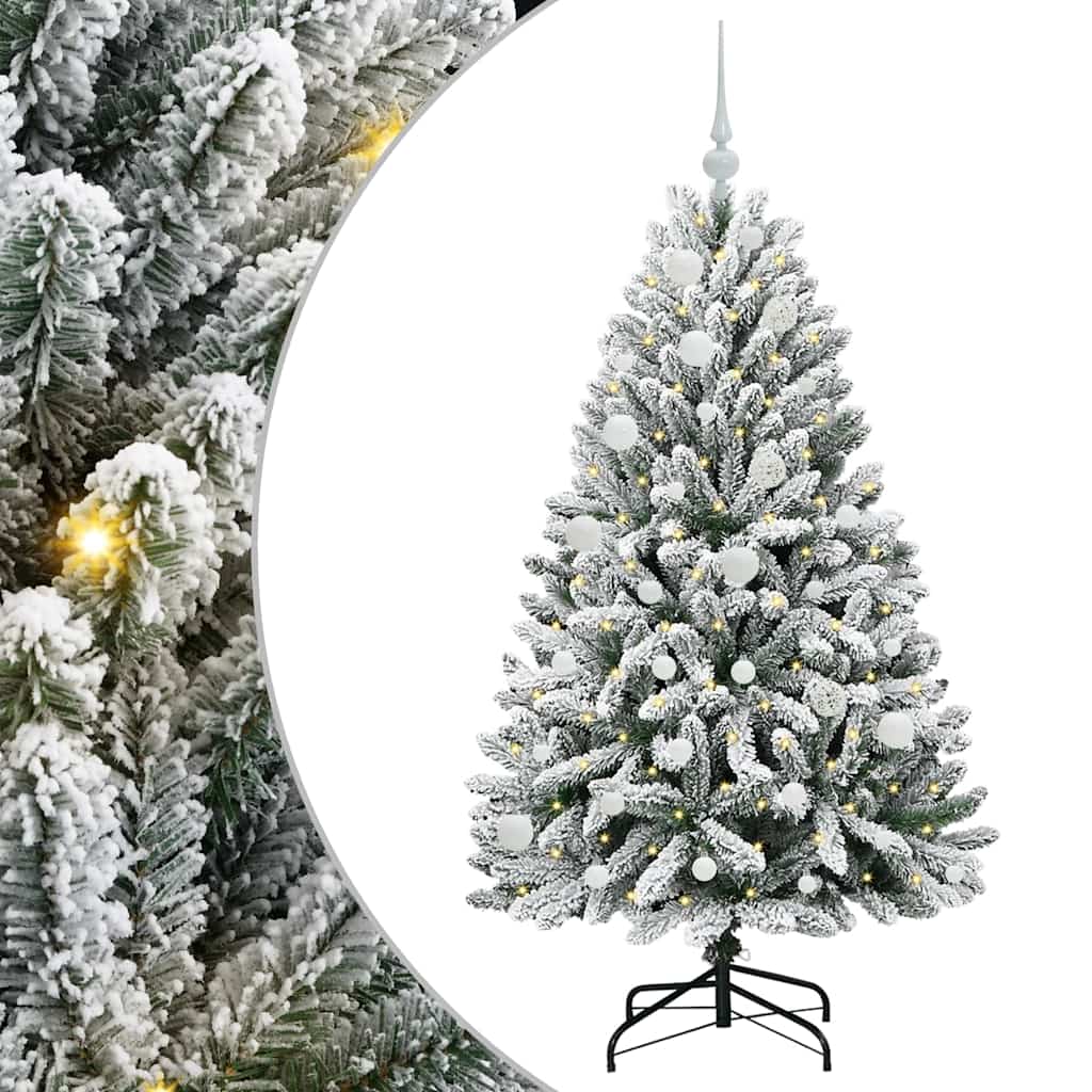 Kunstigt juletræ 150 cm 150 LED'er Varm hvid PVC og Stål