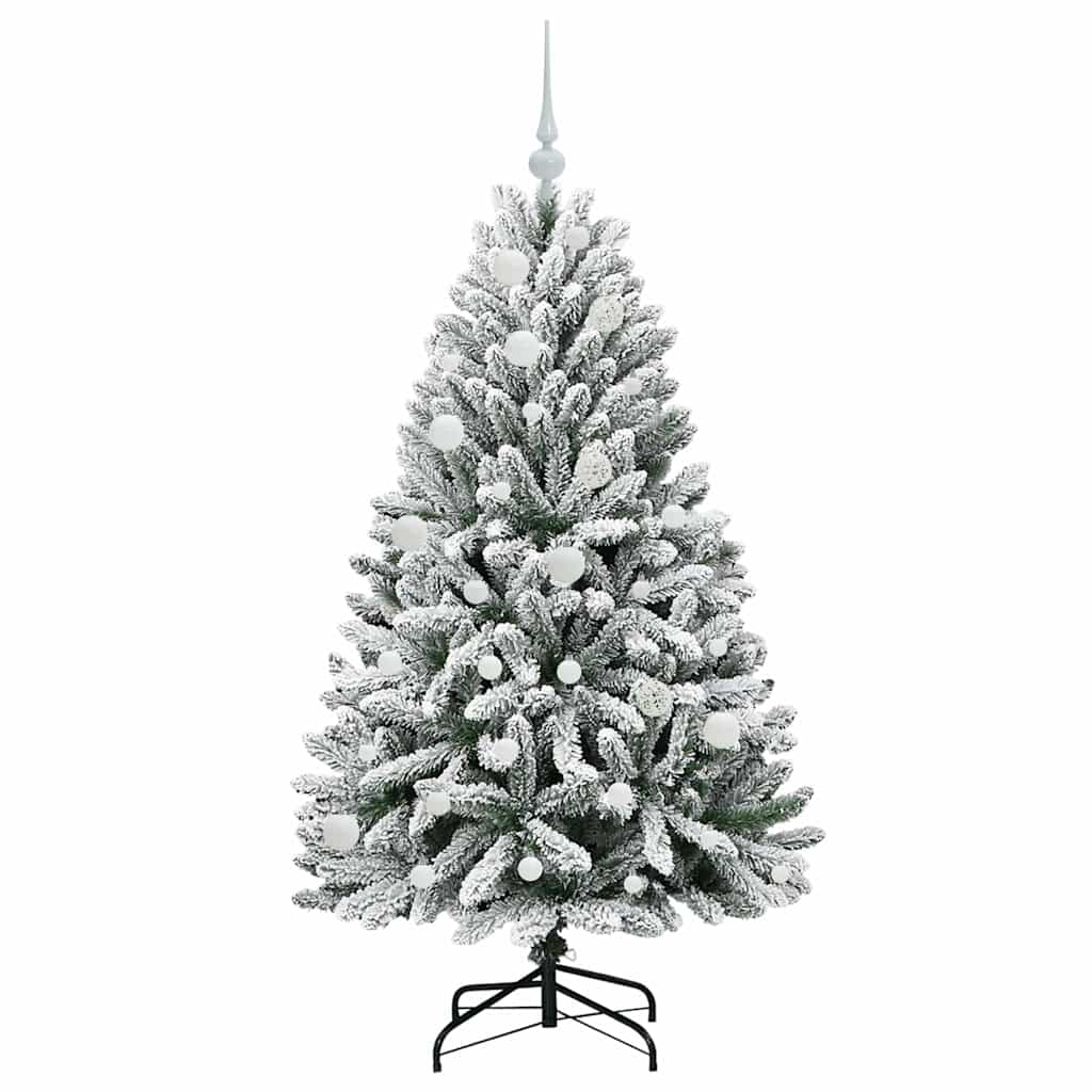 Kunstigt juletræ 150 cm 150 LED'er Varm hvid PVC og Stål