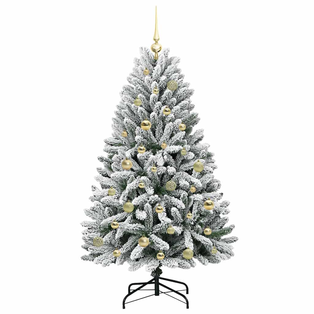 Kunstigt juletræ 150 cm 150 LED'er Varm hvid PVC og Stål