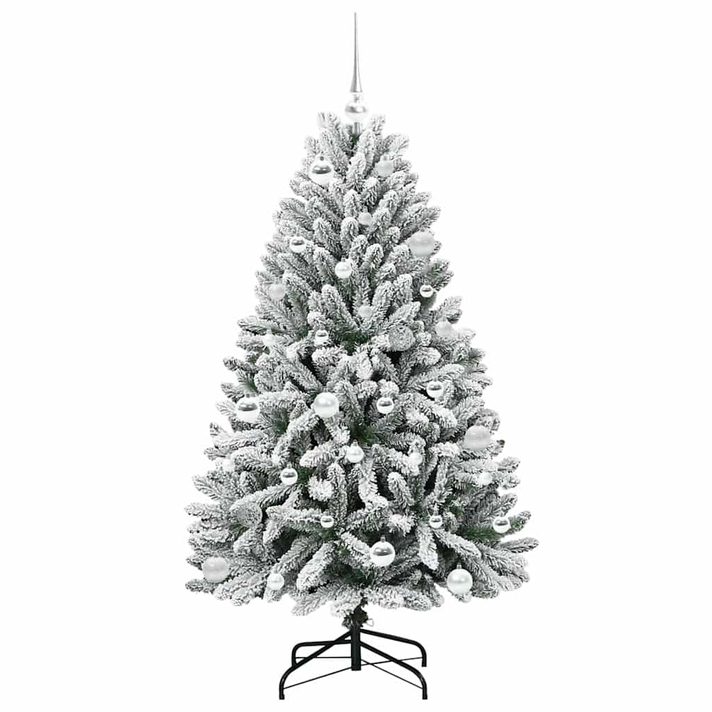 Kunstigt juletræ 150 cm 150 LED'er Varm hvid PVC og Stål