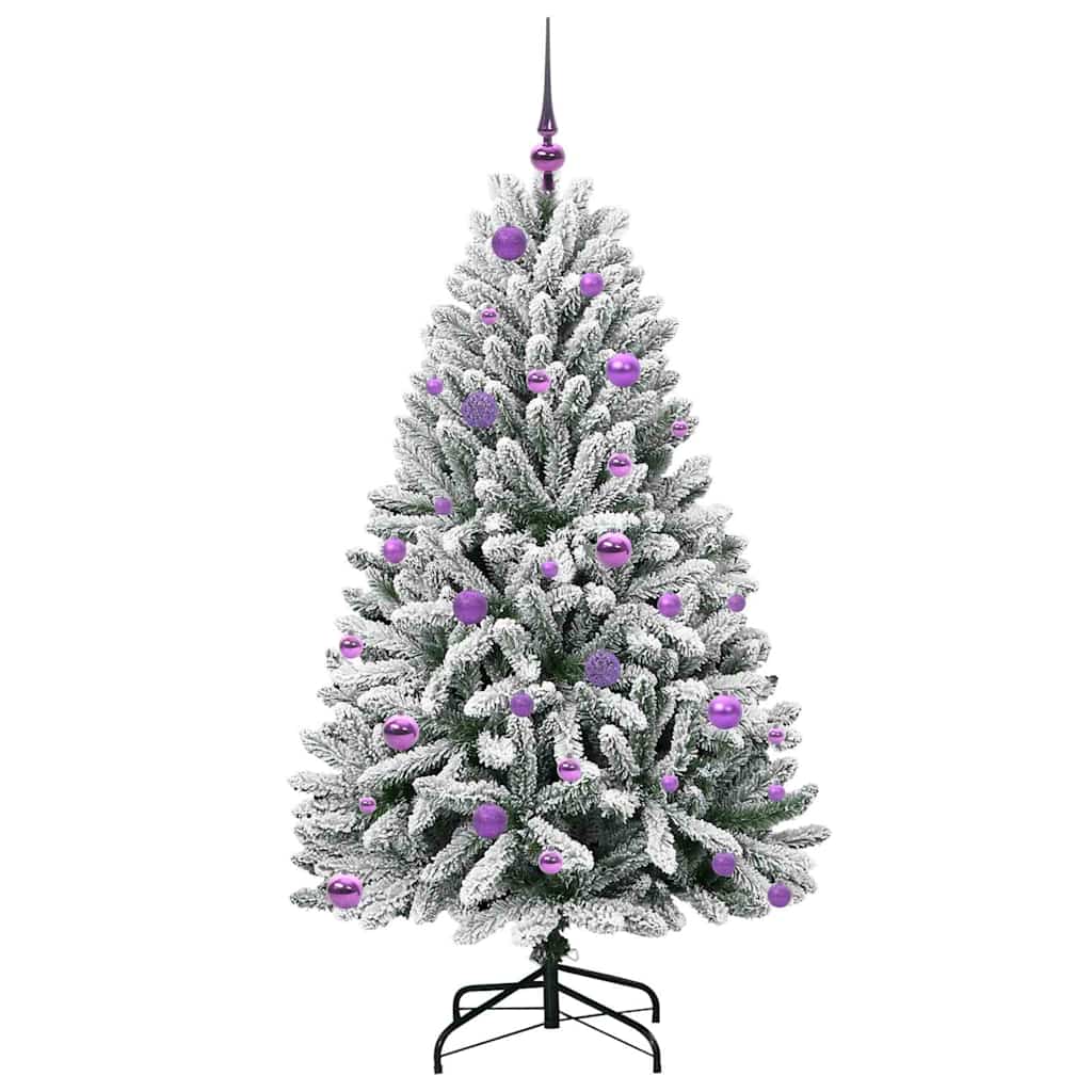 Kunstigt juletræ 150 cm 150 LED'er Varm hvid PVC og Stål