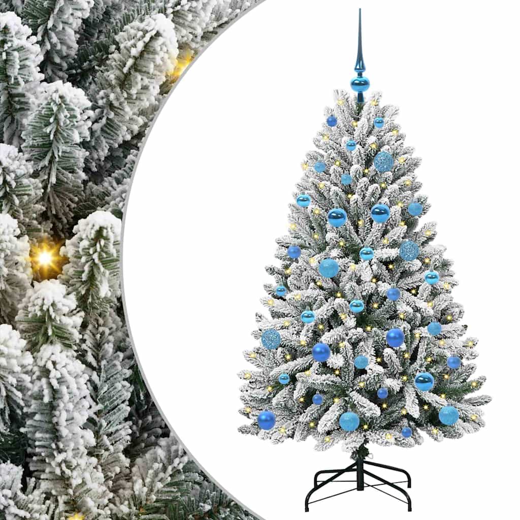 Kunstigt juletræ 150 cm 150 LED'er Varm hvid PVC og Stål