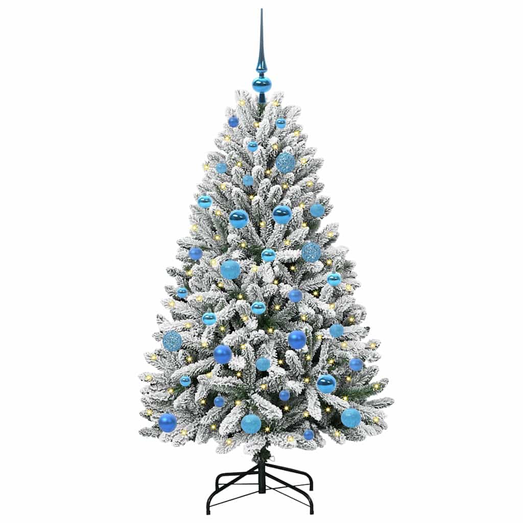 Kunstigt juletræ 150 cm 150 LED'er Varm hvid PVC og Stål