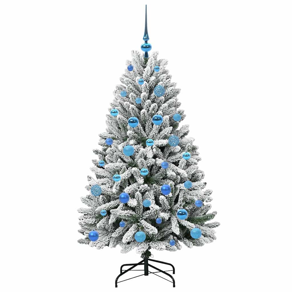 Kunstigt juletræ 150 cm 150 LED'er Varm hvid PVC og Stål
