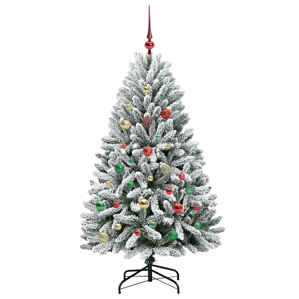 Kunstigt juletræ 150 cm 150 LED'er Varm hvid PVC og Stål
