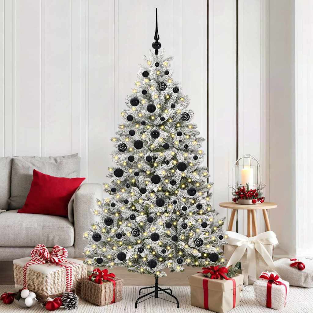 Kunstigt juletræ 180 cm 300 LED'er Varm hvid PVC og Stål