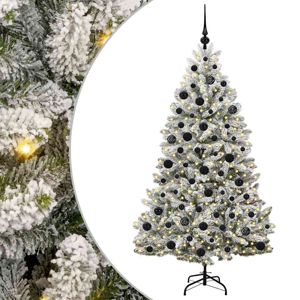Kunstigt juletræ 180 cm 300 LED'er Varm hvid PVC og Stål
