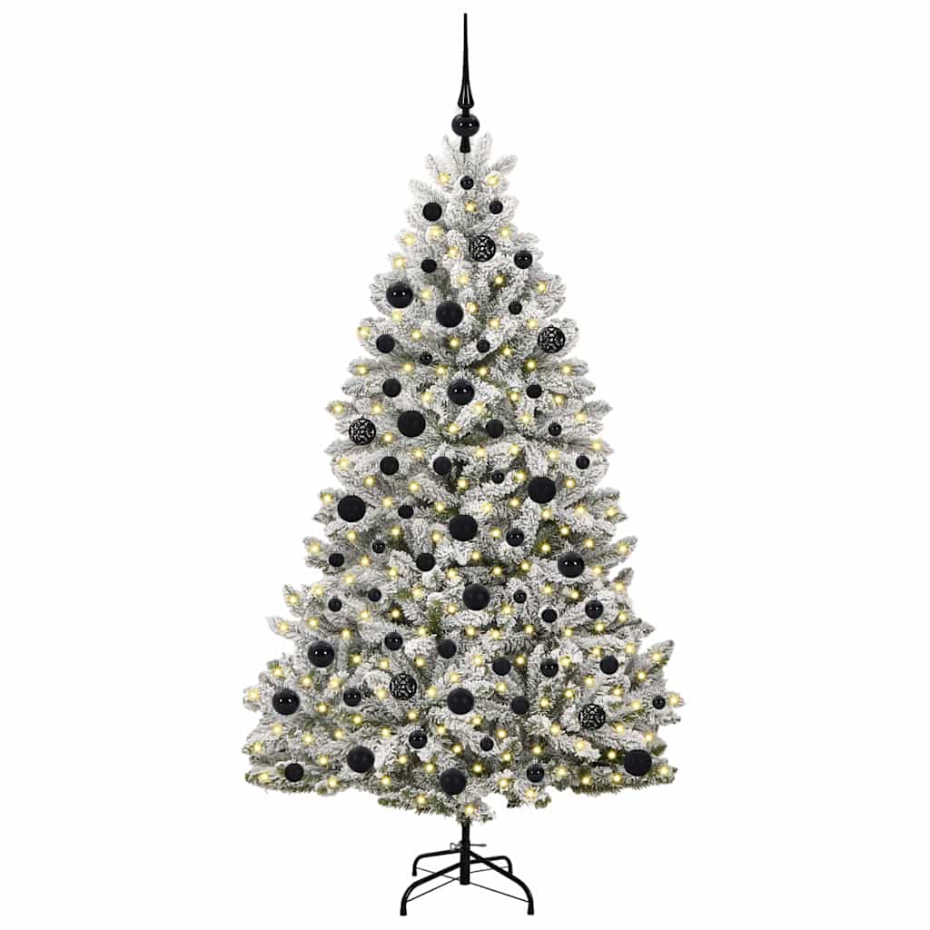 Kunstigt juletræ 180 cm 300 LED'er Varm hvid PVC og Stål