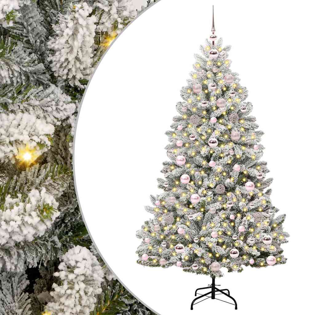 Kunstigt juletræ 180 cm 300 LED'er Varm hvid PVC og Stål