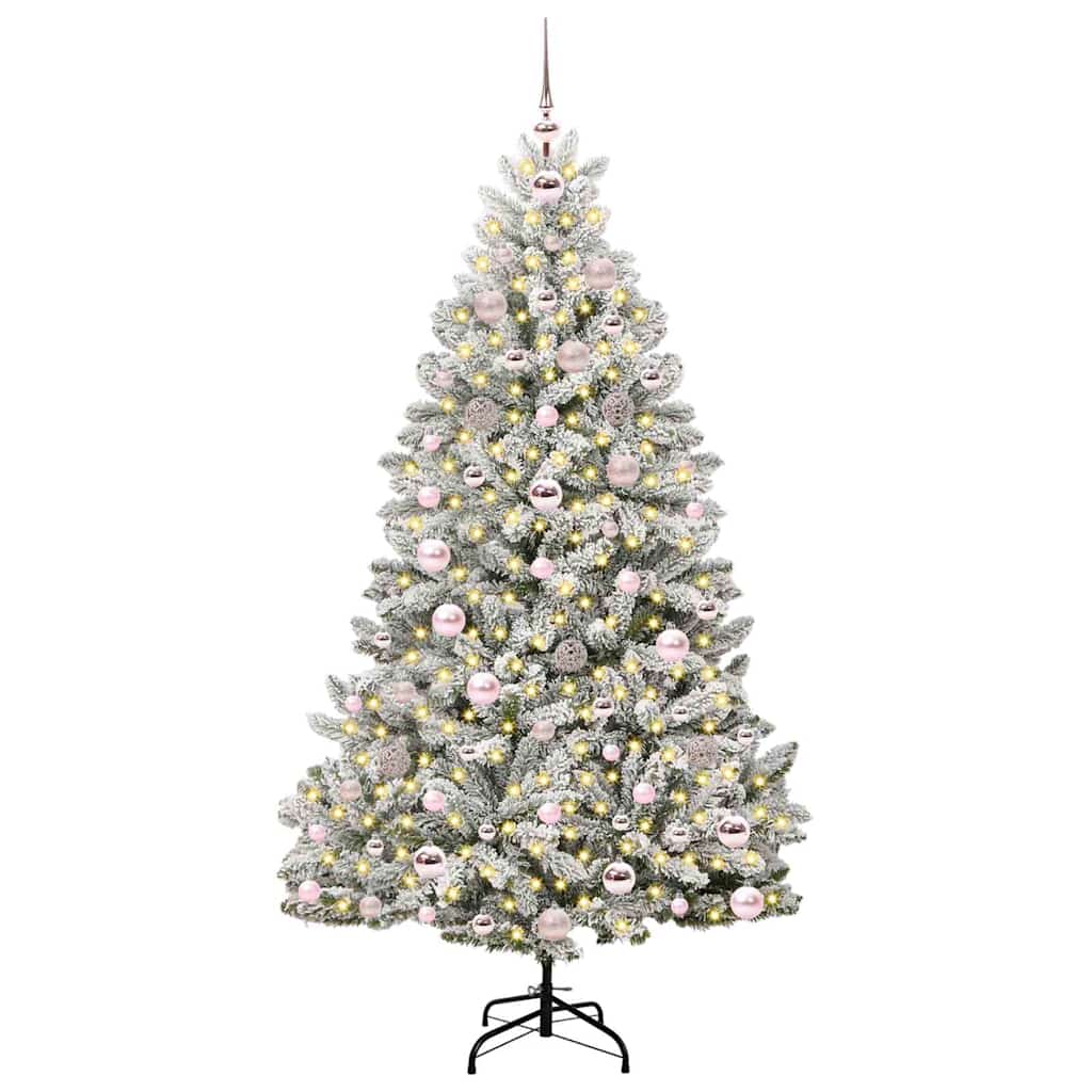 Kunstigt juletræ 180 cm 300 LED'er Varm hvid PVC og Stål