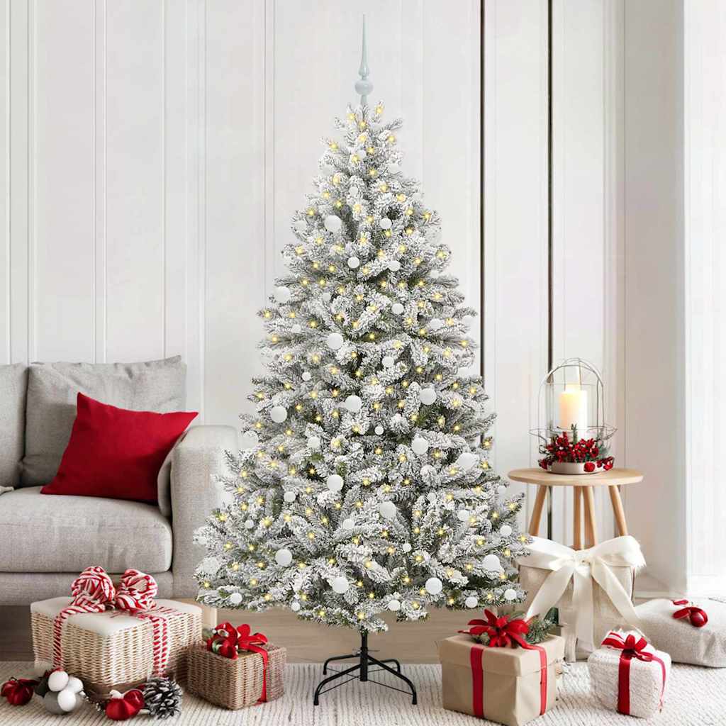 Kunstigt juletræ 180 cm 300 LED'er Varm hvid PVC og Stål