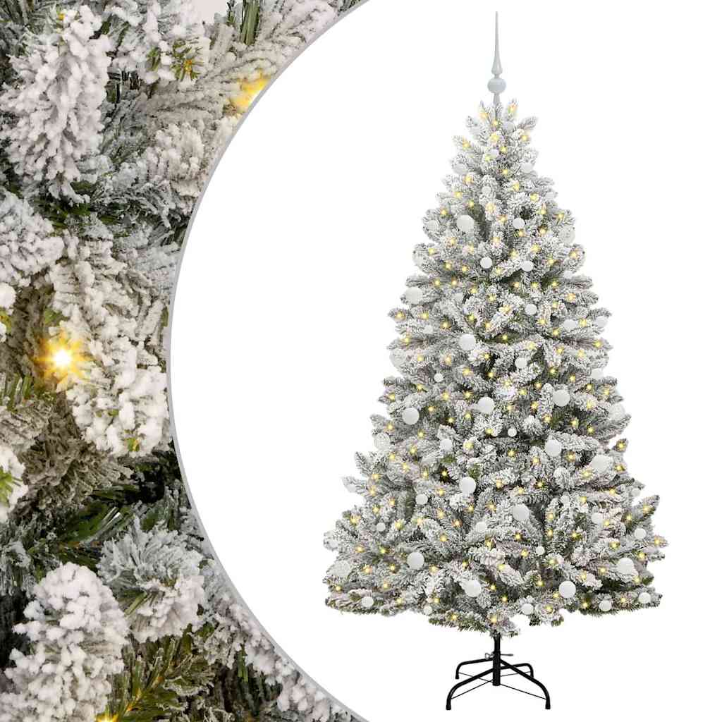 Kunstigt juletræ 180 cm 300 LED'er Varm hvid PVC og Stål