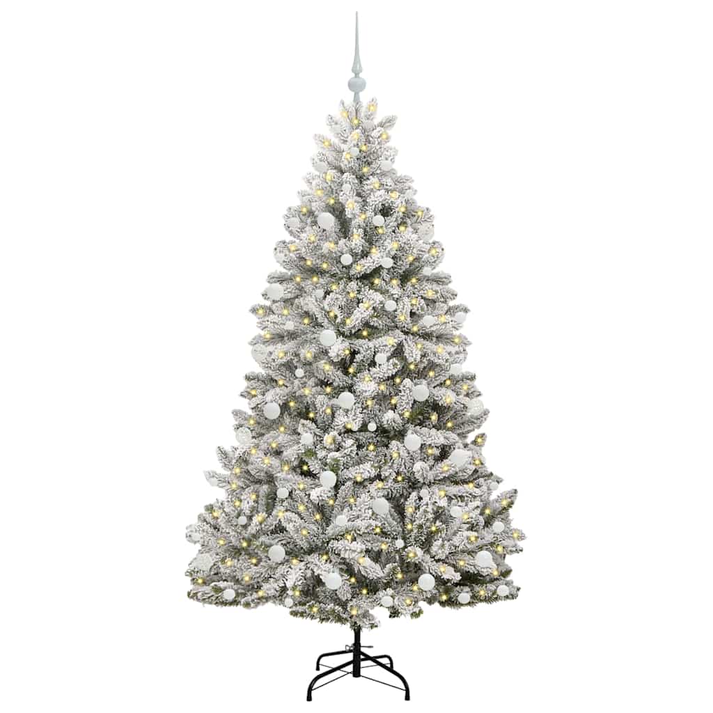 Kunstigt juletræ 180 cm 300 LED'er Varm hvid PVC og Stål