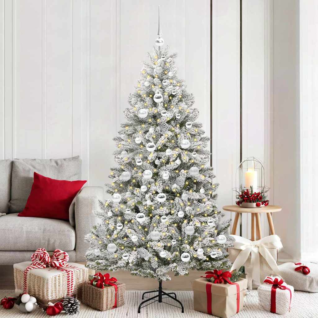 Kunstigt juletræ 180 cm 300 LED'er Varm hvid PVC og Stål