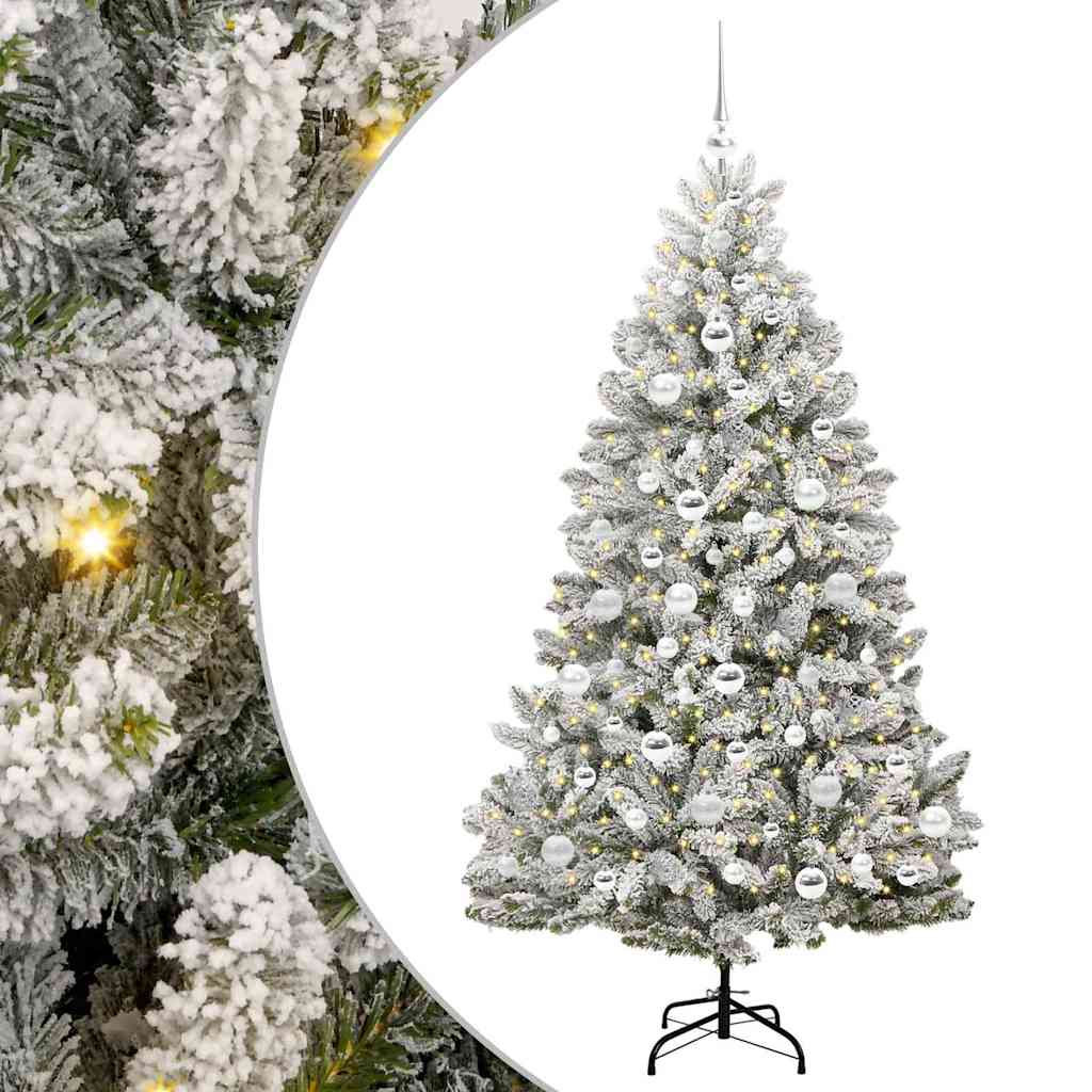 Kunstigt juletræ 180 cm 300 LED'er Varm hvid PVC og Stål