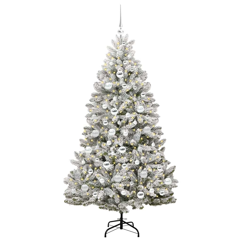Kunstigt juletræ 180 cm 300 LED'er Varm hvid PVC og Stål