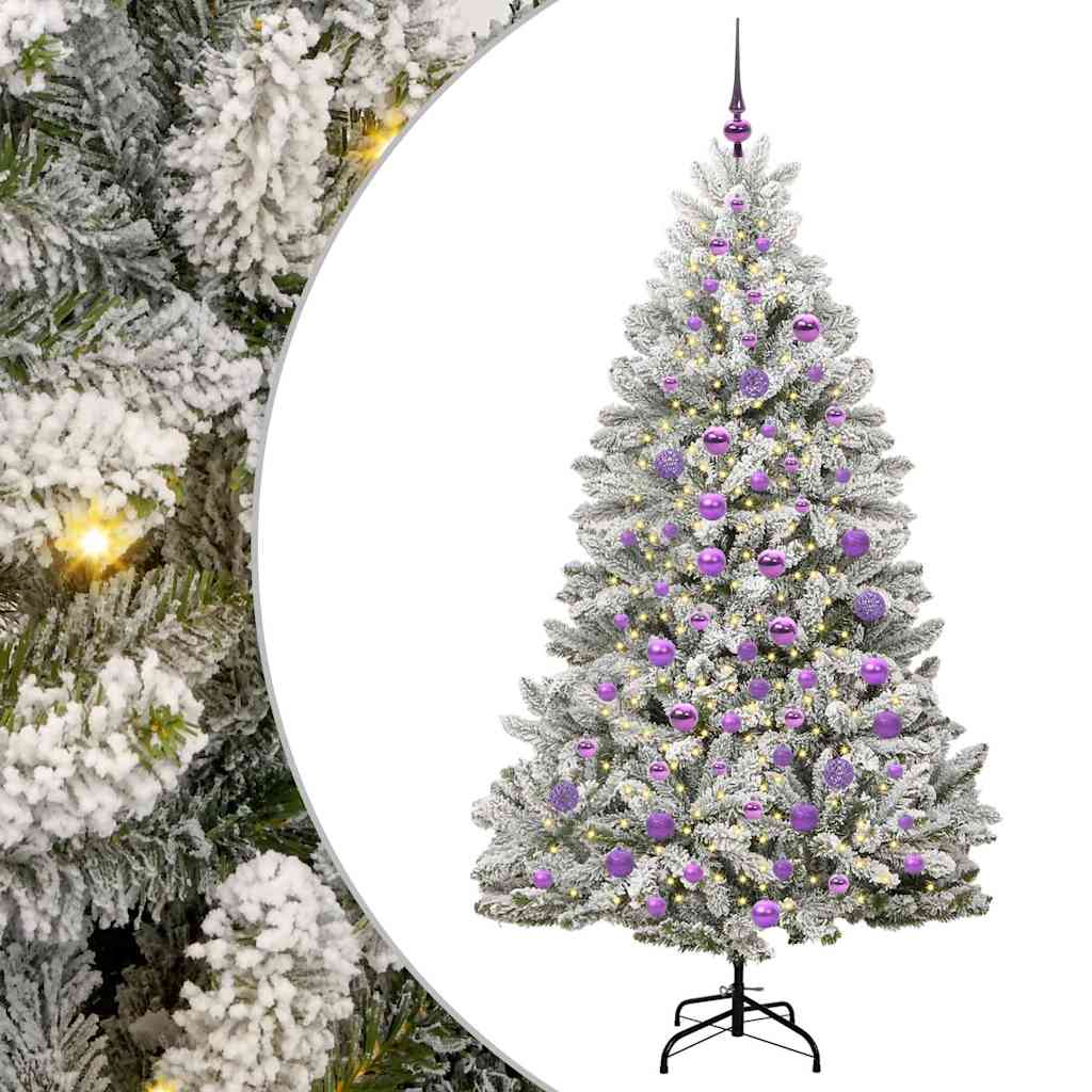 Kunstigt juletræ 180 cm 300 LED'er Varm hvid PVC og Stål