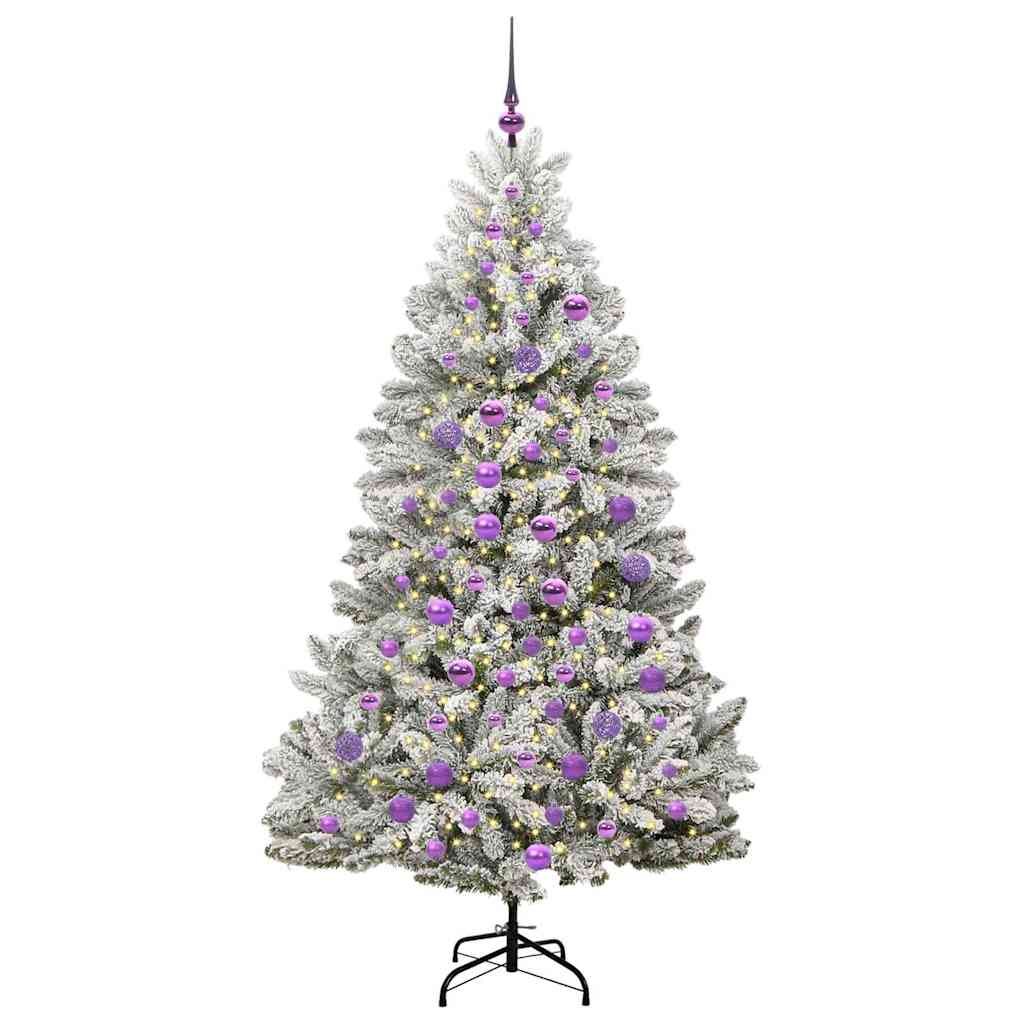 Kunstigt juletræ 180 cm 300 LED'er Varm hvid PVC og Stål