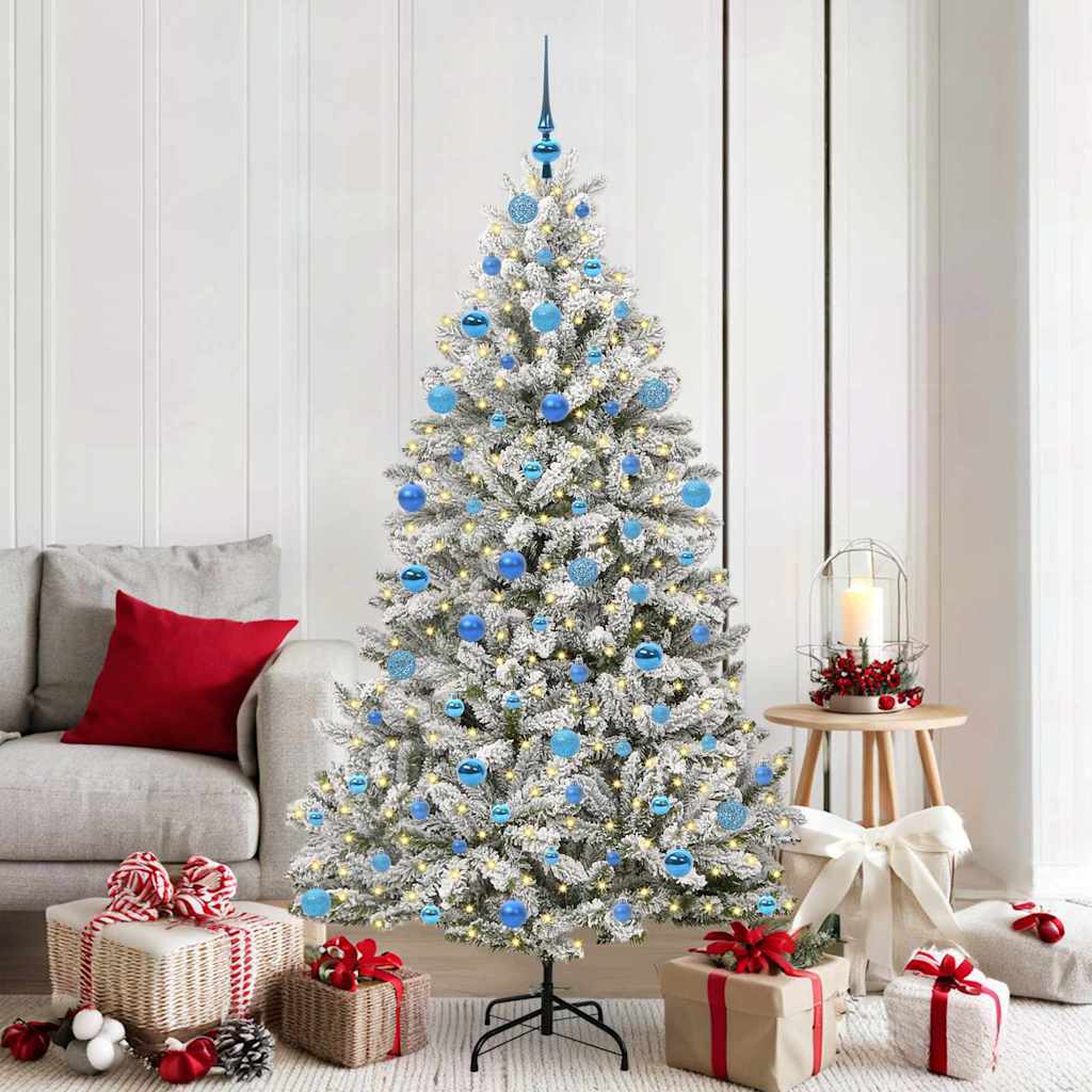 Kunstigt juletræ 180 cm 300 LED'er Varm hvid PVC og Stål