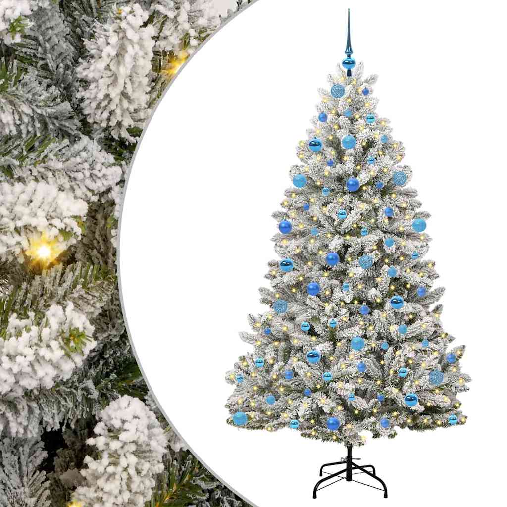 Kunstigt juletræ 180 cm 300 LED'er Varm hvid PVC og Stål