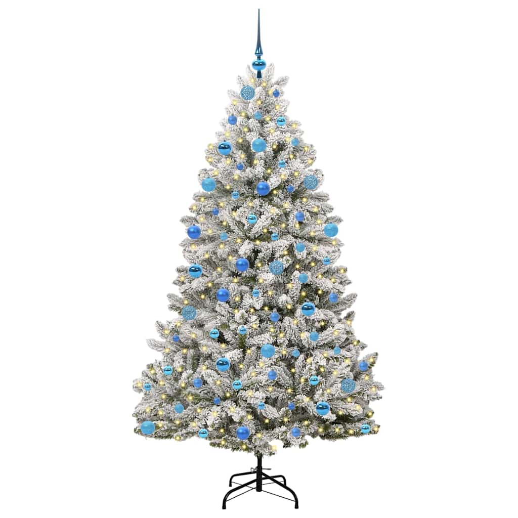 Kunstigt juletræ 180 cm 300 LED'er Varm hvid PVC og Stål