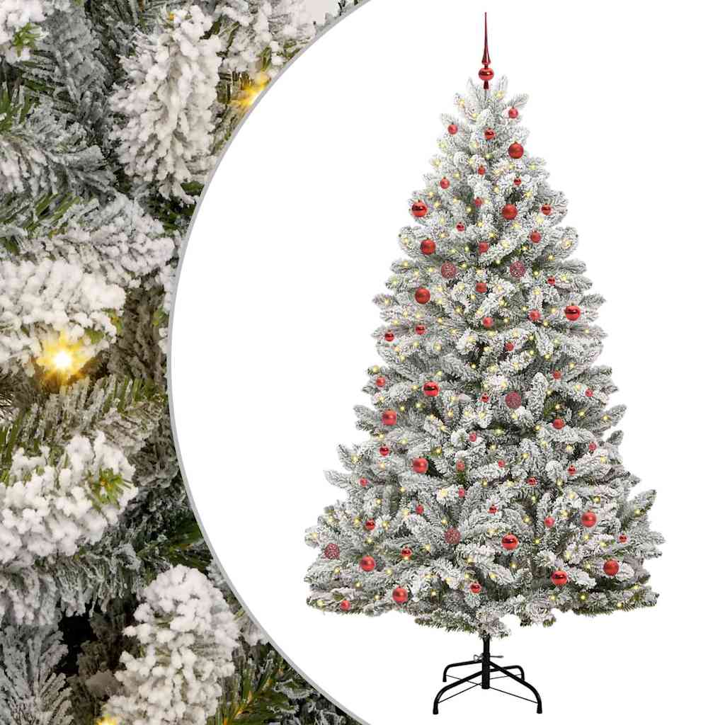 Kunstigt juletræ 210 cm 300 LED'er Varm hvid PVC og Stål