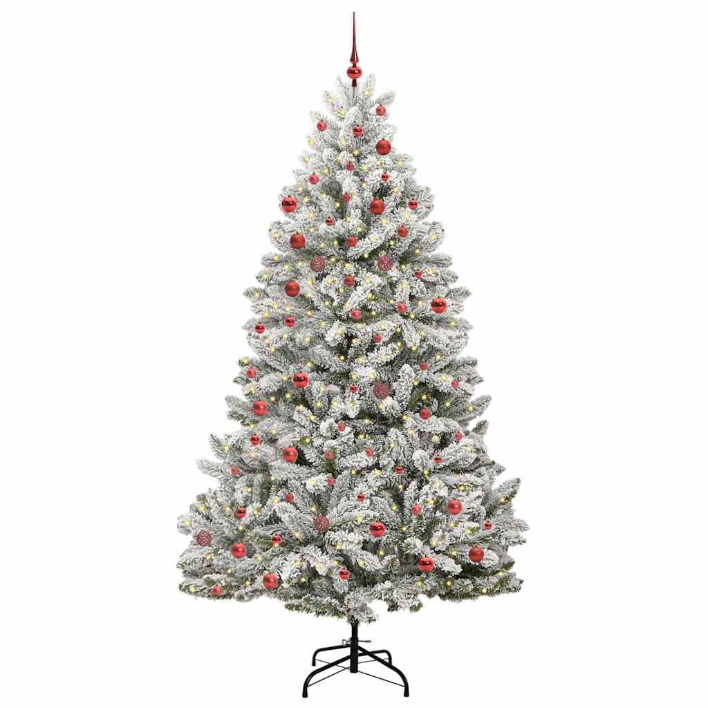 Kunstigt juletræ 210 cm 300 LED'er Varm hvid PVC og Stål