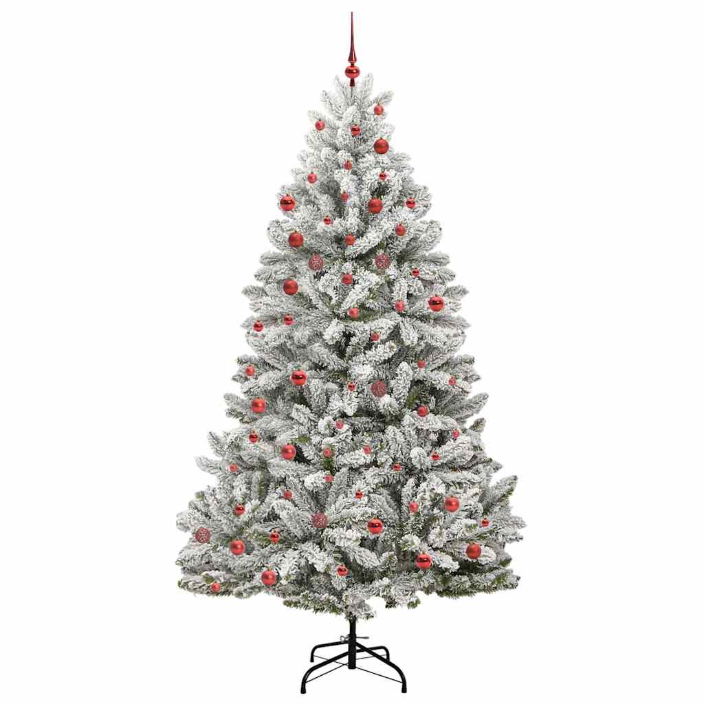 Kunstigt juletræ 210 cm 300 LED'er Varm hvid PVC og Stål