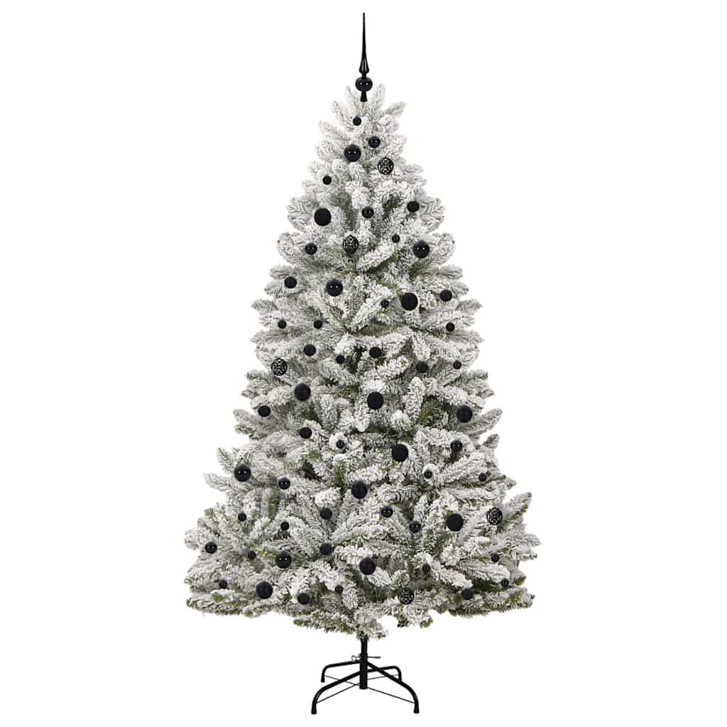 Kunstigt juletræ 210 cm 300 LED'er Varm hvid PVC og Stål