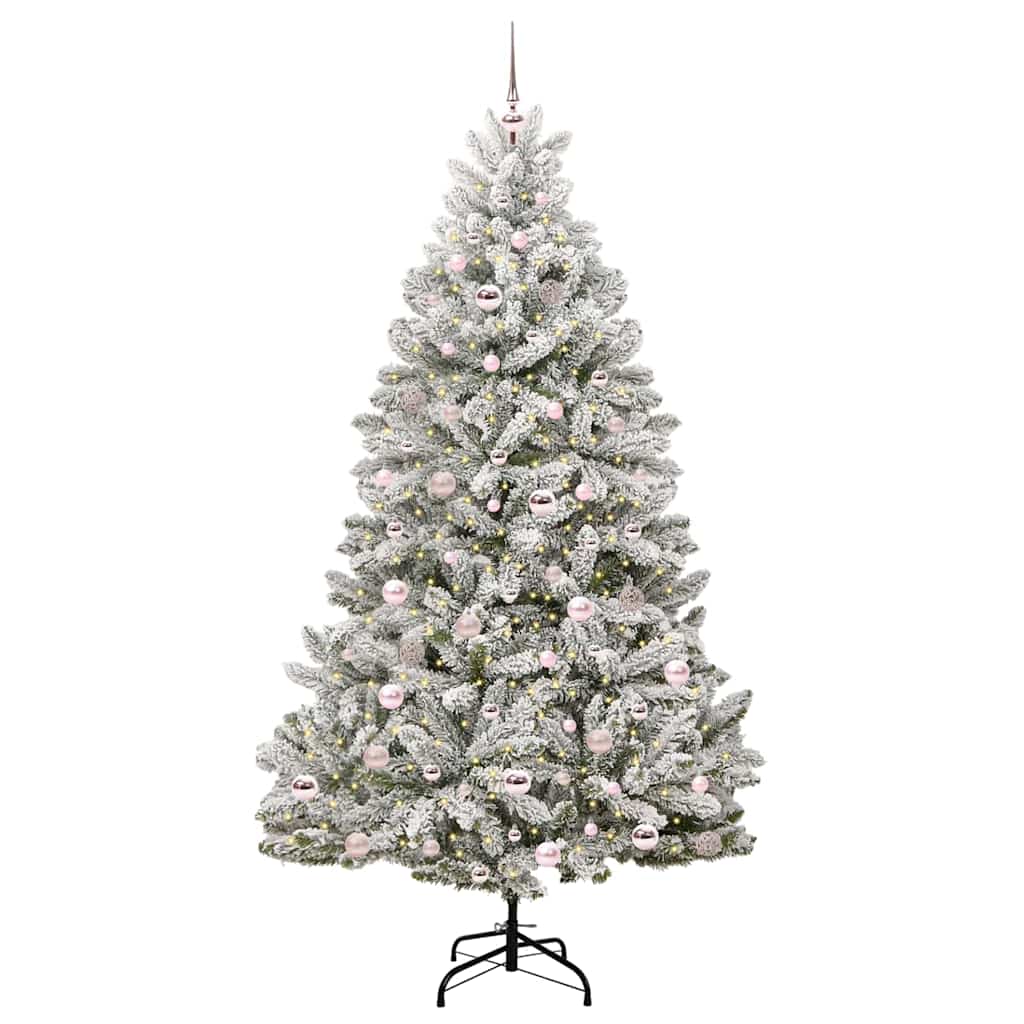 Kunstigt juletræ 210 cm 300 LED'er Varm hvid PVC og Stål