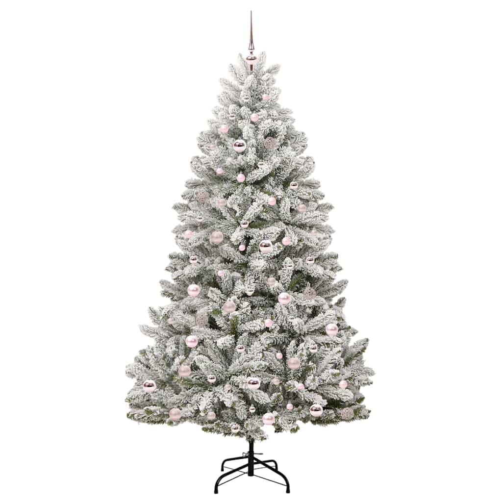 Kunstigt juletræ 210 cm 300 LED'er Varm hvid PVC og Stål