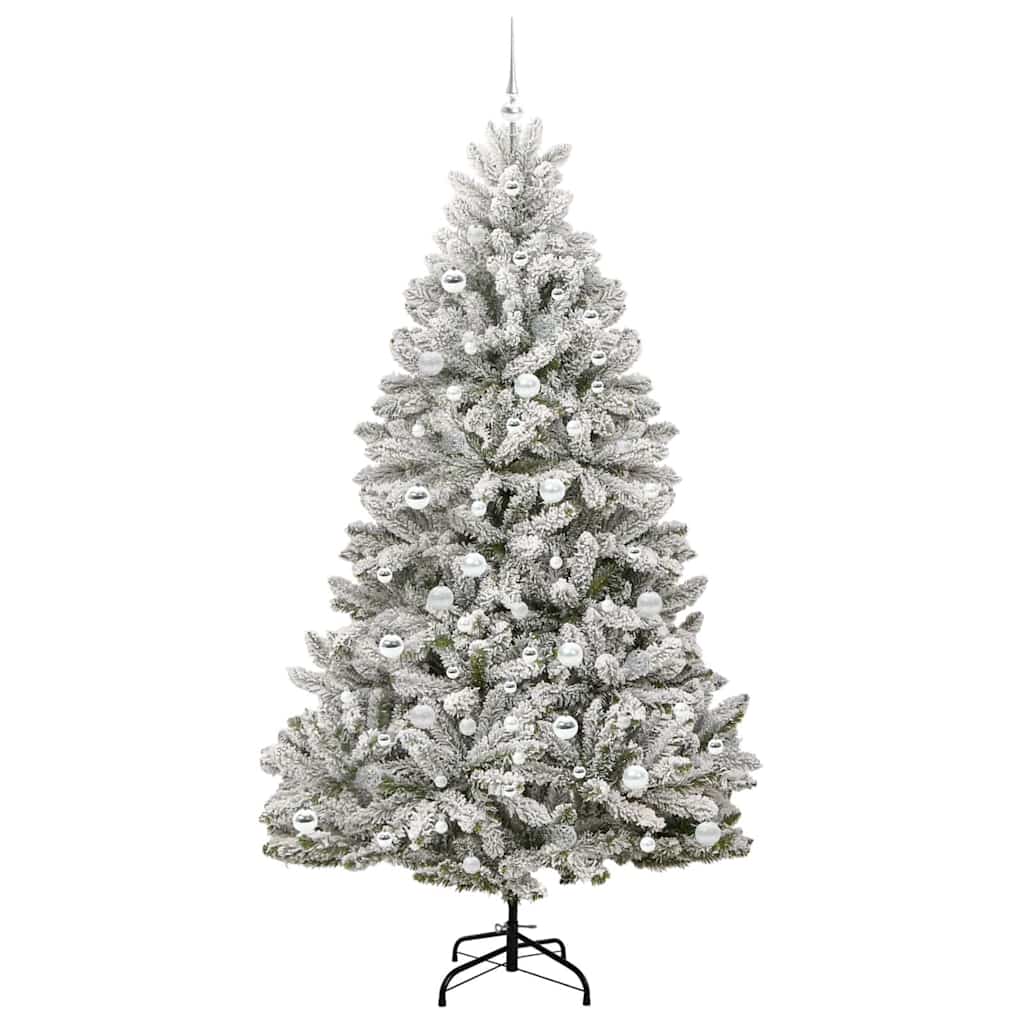 Kunstigt juletræ 210 cm 300 LED'er Varm hvid PVC og Stål