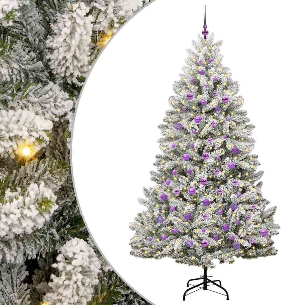 Kunstigt juletræ 210 cm 300 LED'er Varm hvid PVC og Stål