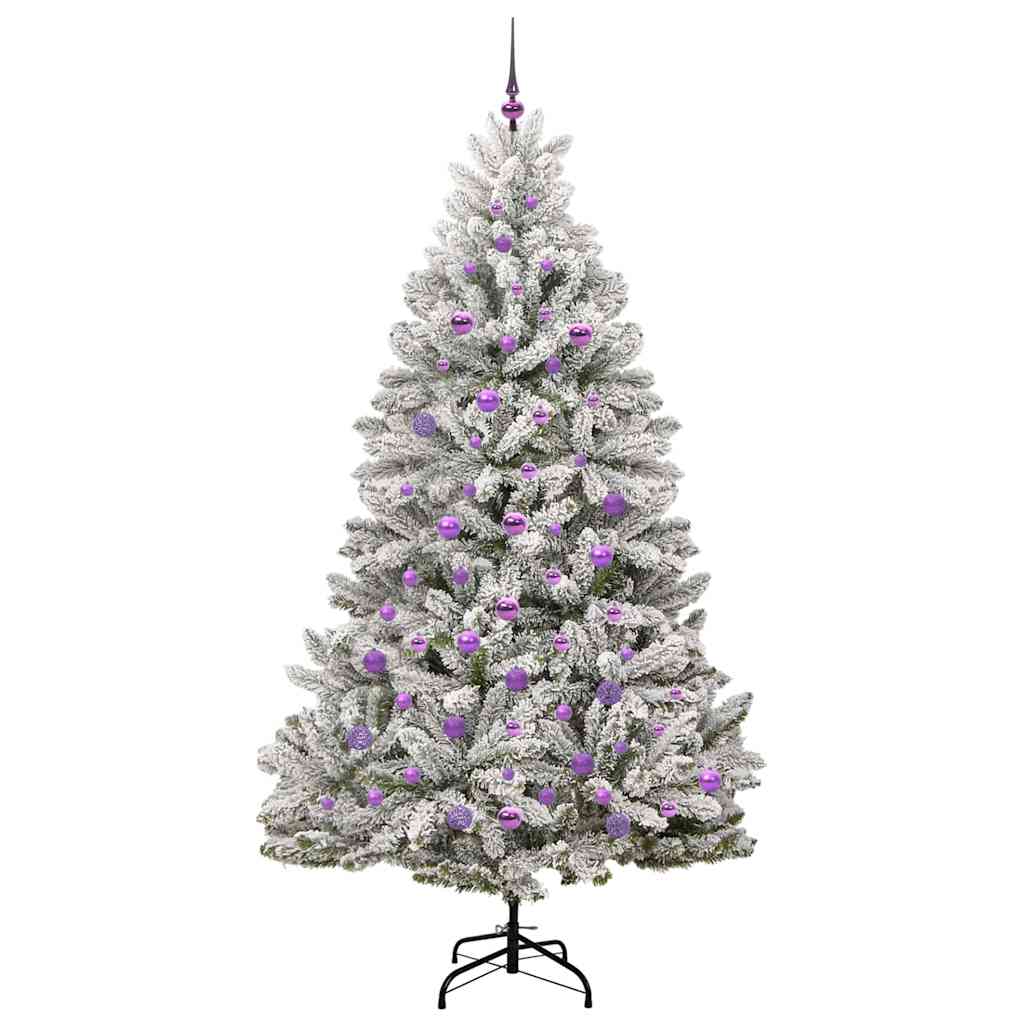 Kunstigt juletræ 210 cm 300 LED'er Varm hvid PVC og Stål